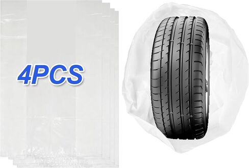 Extra Large Tire Bags,4PCS White Plastic Tire Storage Bag for Winter & Summer Tires | Seasonal Protection & Dust-Proof Storage,Universal Fit for Most Vehicles in Saudi Arabia