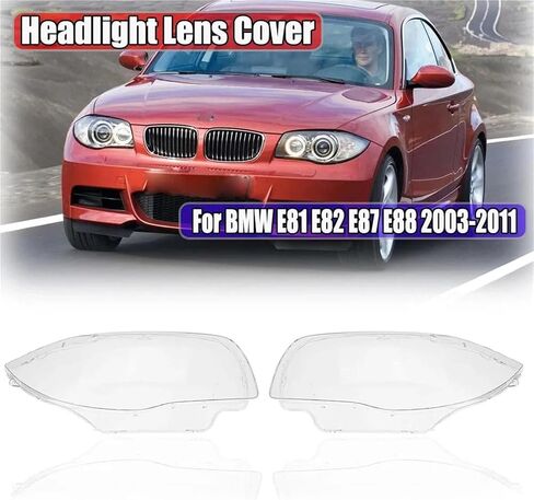 متوافق مع BMW 1 Series E81 E82 E87 E88 2004-2011 غطاء المصباح الأمامي الشفاف غطاء المصباح الأمامي عدسة استبدال عاكس الضوء (2 قطعة) in Saudi Arabia