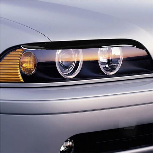 2pcs Car Headlight Eyelid Compatible For BMW 5 Series E39 1995-2003 Glossy Piano Black Headlight Eyelid Eyebrow Trim Auto Accessories in Saudi Arabia