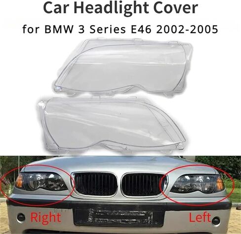 Car Headlight Light Lens Covers Compatible For BMW 3 Series E46 318i 320i 325i 4 Doors Sedan 2002-2005 Headlight Lamp Cover(Right) in Saudi Arabia