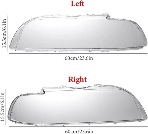 2Pcs Headlight Cover Compatible For BMW E39 Facelift 1996-2003 63128375301 63128375302 Lampshade Shell Headlight Glass Lens Headlamp Lens in Saudi Arabia