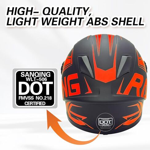 SanQing Kids خوذة دراجة نارية كاملة الوجه موتوكروس الترابية دراجة ATV BMX Go-Kart على الطرق الوعرة 4 عجلات صبي فتاة الأطفال خوذة مع قناع الشمس DOT المعتمدة in Kuwait