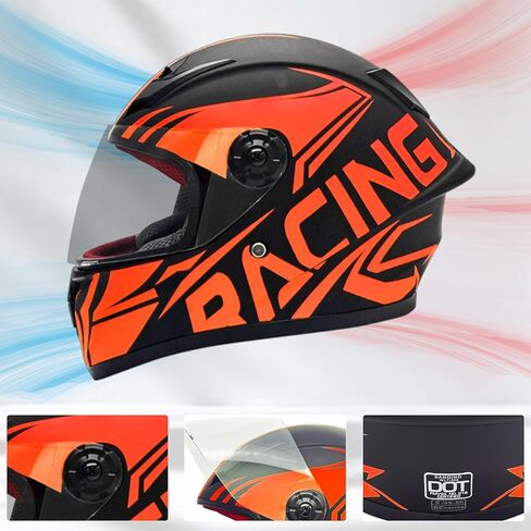 SanQing Kids خوذة دراجة نارية كاملة الوجه موتوكروس الترابية دراجة ATV BMX Go-Kart على الطرق الوعرة 4 عجلات صبي فتاة الأطفال خوذة مع قناع الشمس DOT المعتمدة in Kuwait