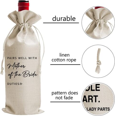 DOI-LANEE Mother of the Bride Wine Bag - Wedding Gift for Mom from Daughter, Personalized Gift Idea (DL050) in Saudi Arabia