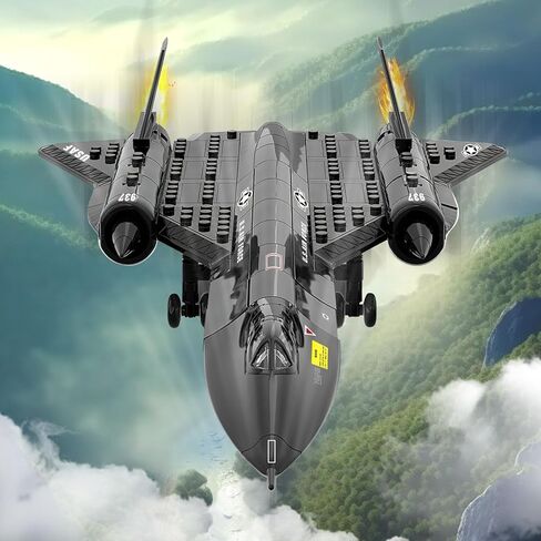 مجموعة بناء طائرة مقاتلة SR-71 - متوافقة مع طائرة ليغو، طائرة عسكرية مقاتلة للأولاد والبالغين من عمر 8 إلى 14 عامًا كهدية in Saudi Arabia