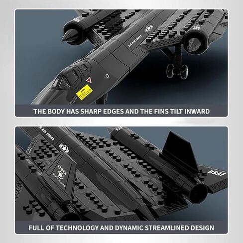 مجموعة بناء طائرة مقاتلة SR-71 - متوافقة مع طائرة ليغو، طائرة عسكرية مقاتلة للأولاد والبالغين من عمر 8 إلى 14 عامًا كهدية in Saudi Arabia