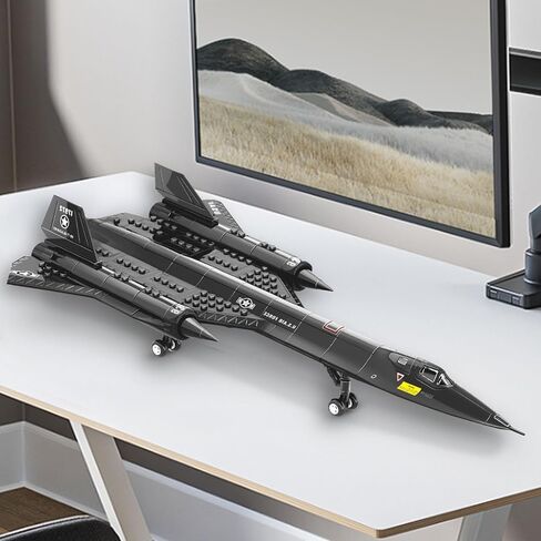 مجموعة بناء طائرة مقاتلة SR-71 - متوافقة مع طائرة ليغو، طائرة عسكرية مقاتلة للأولاد والبالغين من عمر 8 إلى 14 عامًا كهدية in Saudi Arabia