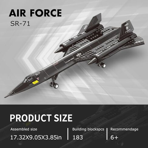 مجموعة بناء طائرة مقاتلة SR-71 - متوافقة مع طائرة ليغو، طائرة عسكرية مقاتلة للأولاد والبالغين من عمر 8 إلى 14 عامًا كهدية in Saudi Arabia