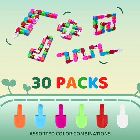 30pcs Party Favors,Wacky Tracks Fidget Toys Snap Click Toys, Bulk Toys for School Fidgets for Classroom Prize, Goodie Bag Stocking Stuffers, Birthday Christmas Students Gifts for Kids in Saudi Arabia