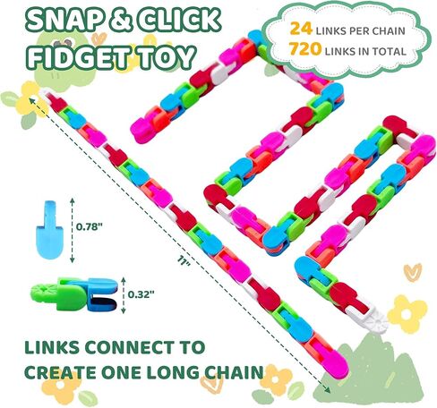 30pcs Party Favors,Wacky Tracks Fidget Toys Snap Click Toys, Bulk Toys for School Fidgets for Classroom Prize, Goodie Bag Stocking Stuffers, Birthday Christmas Students Gifts for Kids in Saudi Arabia