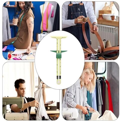 5-in-1 Sliding Sewing Gauge, Multi-Function T-Shaped Quilting Ruler with Laser-Etched Markings, Essential Measuring Tool for Seam Allowance, Buttonholes & Patchwork in Saudi Arabia