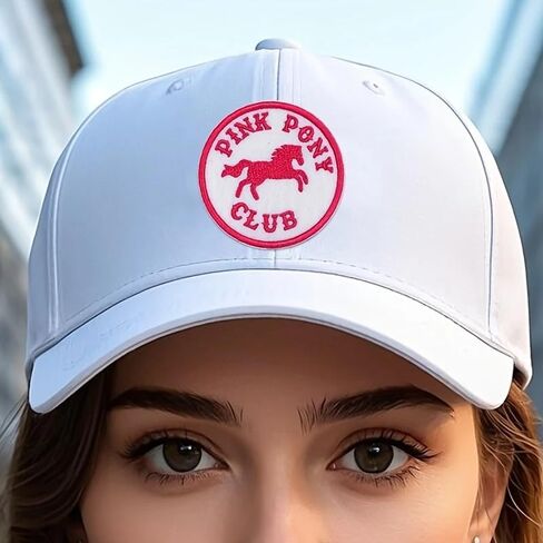 Pink Pony Club Iron-On Patch, 2.5 inch Horse Design, White and Pink Embroidered Patch for Clothing and Accessories in Saudi Arabia