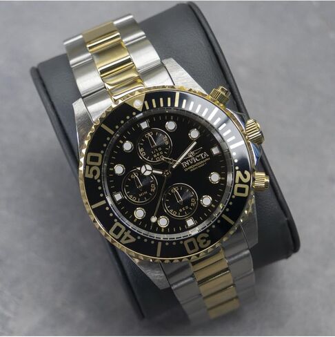 Invicta Men's Pro Diver Quartz Gold and Steel Watch with Black Dial (Model 1772) in Saudi Arabia