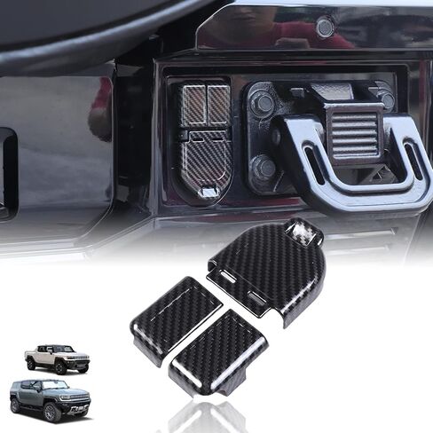 Car Trailer Hitch Cover Caps for Hummer EV Accessories Carbon Fiber Style Rear Bumper Trailer Hitch Cover Trim for 2022-2024 2025+ Hummer EV SUV Pickup Towing Hitch Power Port Bezel Tow Connector Trim in Saudi Arabia