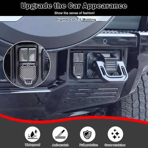 Car Trailer Hitch Cover Caps for Hummer EV Accessories Carbon Fiber Style Rear Bumper Trailer Hitch Cover Trim for 2022-2024 2025+ Hummer EV SUV Pickup Towing Hitch Power Port Bezel Tow Connector Trim in Saudi Arabia