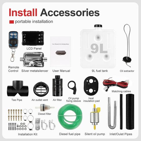 8KW Diesel Heater, 12V/24V Parking Heater with LCD Display, Automatic Start and Stop, for RV Garage Camper Fishing SUV Car Trailer Camper Van Boat (Split type) in Saudi Arabia