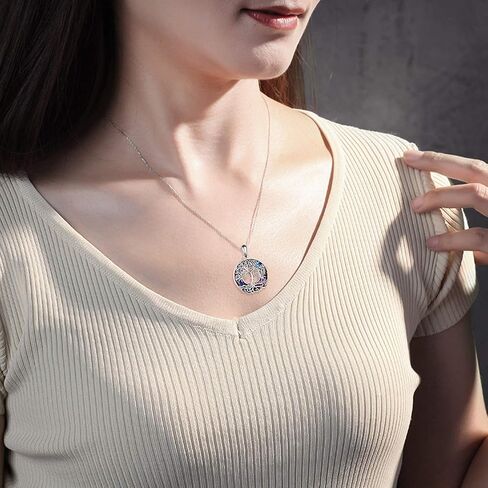 ONEFINITY Malachite Tree of Life Necklace Sterling Silver Malachite Tree of Life Pendant Jewelry for Women Girls Gifts in Saudi Arabia