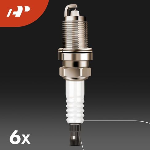 A-Premium (أحمر) 1x حزمة ملف إشعال و6x شمعات إشعال إيريديوم متوافقة مع Jeep WJ Series Grand Cherokee 2000-2004، TJ Series Wrangler 2000-2006، TJ 2000-2006، XJ Series Cherokee 2000-2001، 4.0L in Kuwait