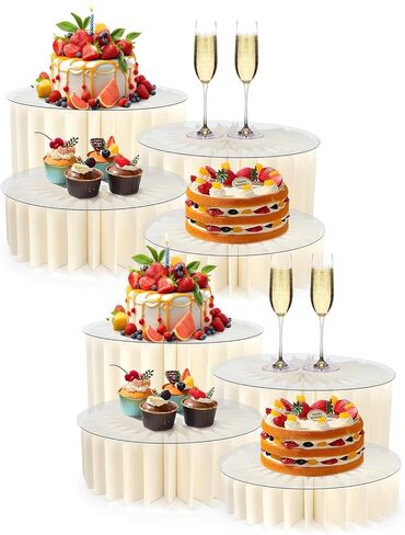 Buffet Risers Food Risers for Buffet Table Acrylic Risers Display Stands Tall Cake Stands Cylinder Stands for Party Pedestal Cake Stand Dessert Table Display Set Cupcake Stands Cupcake Display White Dessert Stands Collectibles Display in Saudi Arabia