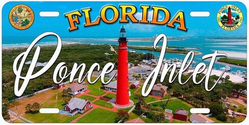 Lighthouse Ponce Inlet Florida Novelty Car License Plate in Saudi Arabia