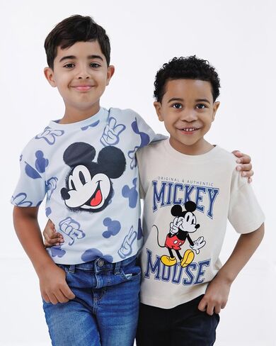 تي شيرت بأكمام قصيرة Disney Mickey Mouse للأطفال الصغار من 3 قطع باللون الأصفر/الأحمر/الأزرق 5T in Kuwait