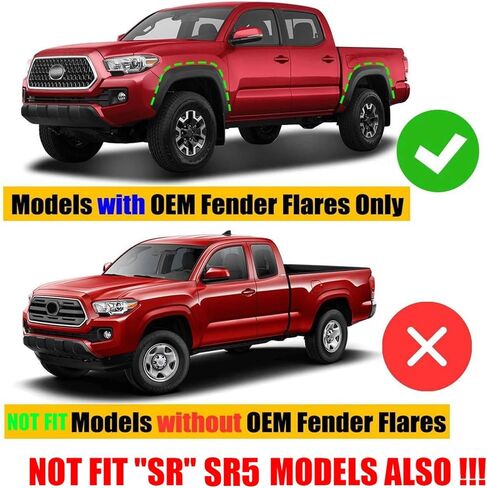 XUKEY 4PCS Mud Flaps Splash Guard for Toyota Tacoma 2005-2015 Mudguards Mudflaps with Fender Flares Tire Protector Rear Front Car Accessories Replacement in Saudi Arabia