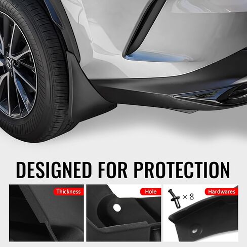IKON MOTORSPORTS Mud Flap, Compatible with 2022-2026 Lexus NX250 NX350 NX350h NX450h+ (Not Fit F Sport Models), Black PP Polypropylene Mud Guards Splash, Front Rear 4PCS Set in Saudi Arabia