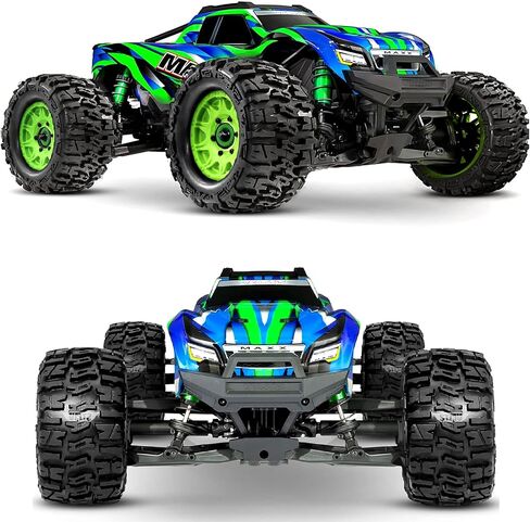 مجموعة عجلات وإطارات سداسية RC مقاس 12 مم/14 مم من STMU لشاحنات RC 1/10 - متوافقة مع Traxxas Rustler، Stampede، Hoss 2WD/4X4 VXL، Arrma، Redcat، RIAARIO، AMORIL - 4 قطع (أخضر) in Kuwait
