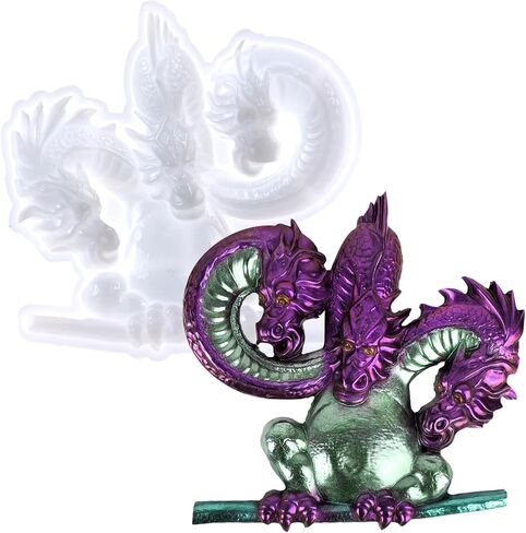 Three Head Dragon Resin Mold 3D Animal Silicone Molds Large Wall Art Dragon Mold Epoxy Resin Casting Moulds for DIY Wall Hanging Art Craft Home Table Decor in Saudi Arabia