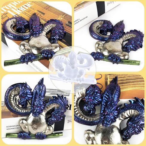 Three Head Dragon Resin Mold 3D Animal Silicone Molds Large Wall Art Dragon Mold Epoxy Resin Casting Moulds for DIY Wall Hanging Art Craft Home Table Decor in Saudi Arabia