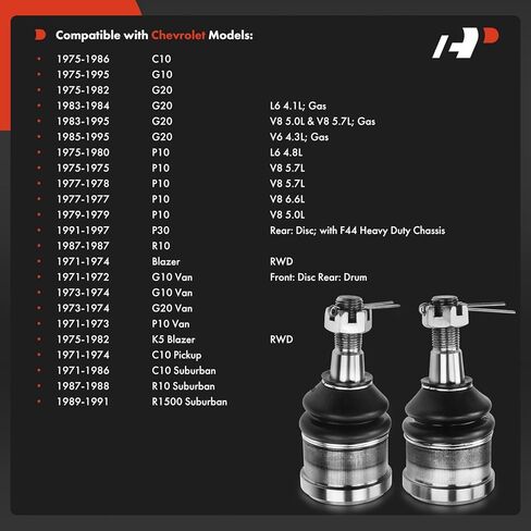 A-Premium 2 x Front Lower Ball Joint Compatible with 1970-1995 Chevy GMC Truck SUV or Van in Saudi Arabia