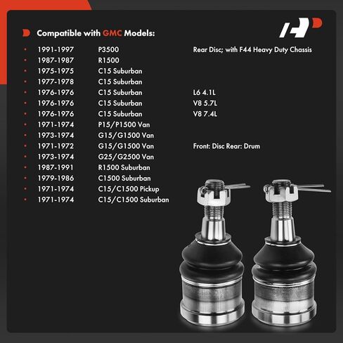 A-Premium 2 x Front Lower Ball Joint Compatible with 1970-1995 Chevy GMC Truck SUV or Van in Saudi Arabia