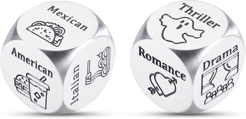 Funny Date Night Dice Set Anniversary Wedding Gifts for Him Her Valentines Engagement Christmas Bride Shower Gifts for Boyfriend Girlfriend Dinner Movie Decider Dice for Couple Foodie Steel Dice Ideas in Saudi Arabia