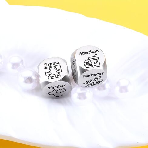 Funny Date Night Dice Set Anniversary Wedding Gifts for Him Her Valentines Engagement Christmas Bride Shower Gifts for Boyfriend Girlfriend Dinner Movie Decider Dice for Couple Foodie Steel Dice Ideas in Saudi Arabia