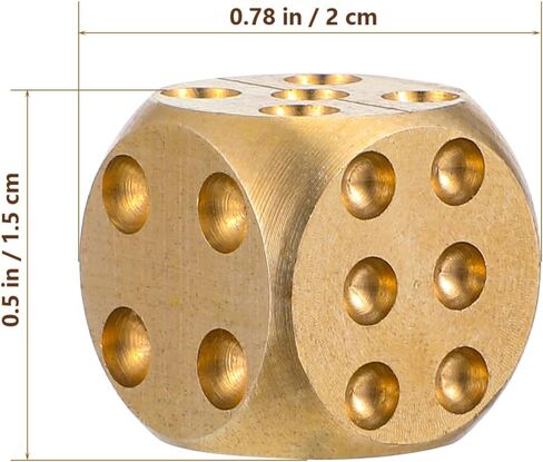 BESPORTBLE Solid Brass Dice Set 2Pcs Heavy Metal Dice for Playing Mahjong and Entertainment Pub Bar Supplies Polished Copper Game Accessories in Saudi Arabia