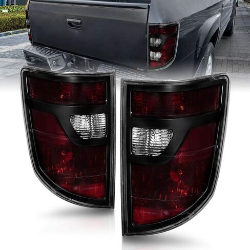 AmeriLite for 2006-2008 Honda Ridgeline إطار أسود منتصف الليل أحمر OE-Style استبدال مجموعة مصابيح الذيل - جانب السائق والراكب in Saudi Arabia