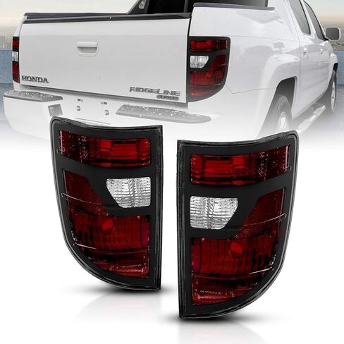AmeriLite for 2006-2008 Honda Ridgeline إطار أسود منتصف الليل أحمر OE-Style استبدال مجموعة مصابيح الذيل - جانب السائق والراكب in Saudi Arabia