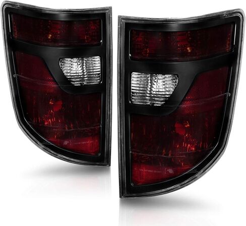 AmeriLite for 2006-2008 Honda Ridgeline إطار أسود منتصف الليل أحمر OE-Style استبدال مجموعة مصابيح الذيل - جانب السائق والراكب in Saudi Arabia