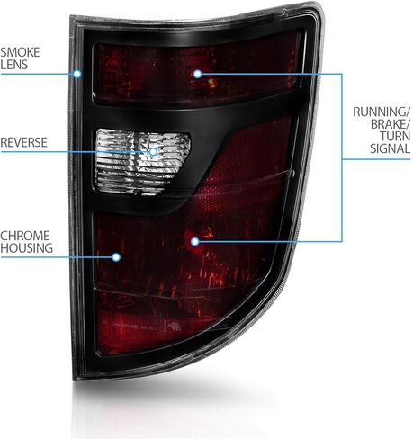 AmeriLite for 2006-2008 Honda Ridgeline إطار أسود منتصف الليل أحمر OE-Style استبدال مجموعة مصابيح الذيل - جانب السائق والراكب in Saudi Arabia