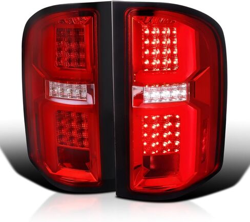 مصابيح خلفية LED حمراء من SPEC-D مع قضبان إضاءة LED متوافقة مع 2007-2013 Chevy Silverado 1500/2500HD/3500HD، مجموعة زوج يسار + يمين in Saudi Arabia