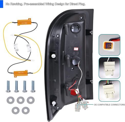 مصابيح خلفية LED حمراء من SPEC-D مع قضبان إضاءة LED متوافقة مع 2007-2013 Chevy Silverado 1500/2500HD/3500HD، مجموعة زوج يسار + يمين in Saudi Arabia