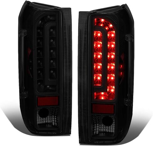 مجموعة مصابيح LED كاملة من Auto Dynasty متوافقة مع 1990-1997 Ford F150/F250/F350/Bronco/F Super Duty Styleside، زوج من مصابيح إضاءة الفرامل الخلفية الملونة in Kuwait