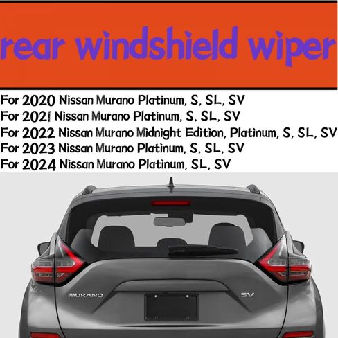 12 inch rear wiper blade For Nissan Murano 2020-2024 S, SL, SV, Platinum, Midnight Edition, back Rear windshield wiper blade in Kuwait