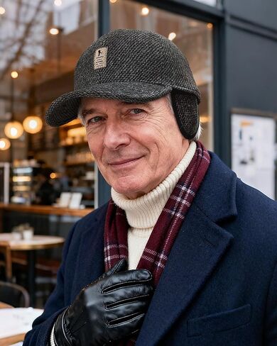 CLAPE Men's Winter Hat Outdoor Visor Dad Hat Warm Wool Sport Golf Baseball Cap Hats with Earflaps in Saudi Arabia
