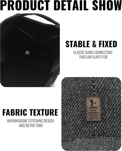 CLAPE Men's Winter Hat Outdoor Visor Dad Hat Warm Wool Sport Golf Baseball Cap Hats with Earflaps in Saudi Arabia