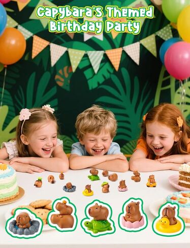 مجموعة تماثيل كابيبارا الصغيرة 15 قطعة من تماثيل كابيبارا لتزيين الكيك من الراتنج وأشكال حيوانات صغيرة مع ملحقات لبيت الدمى والحديقة الخيالية وديكور عيد الميلاد in Kuwait