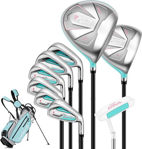 PGM Women's Golf Club Set with 12pcs Clubs - 4 Woods(#1,3,5,4H), 7 Irons(#5,6,7,8,9,PW,SW), and 1 Putter - with Golf Stand Bag in Saudi Arabia
