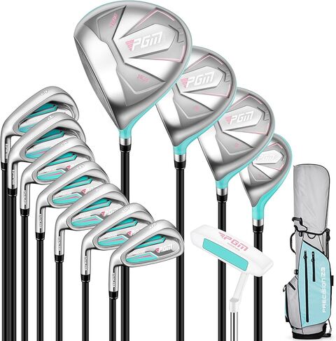 PGM Women's Golf Club Set with 12pcs Clubs - 4 Woods(#1,3,5,4H), 7 Irons(#5,6,7,8,9,PW,SW), and 1 Putter - with Golf Stand Bag in Saudi Arabia