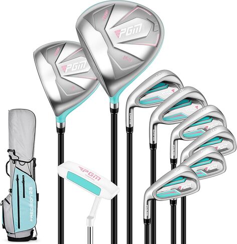PGM Women's Golf Club Set with 12pcs Clubs - 4 Woods(#1,3,5,4H), 7 Irons(#5,6,7,8,9,PW,SW), and 1 Putter - with Golf Stand Bag in Saudi Arabia