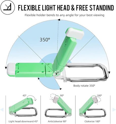 EGWASER Book Reading Light, Portable USB Rechargeable LED Clip on Book Lights for Reading in Bed, 3 Brightness Adjustable Dimmable Bookmark Light for Eye-Protection, Reading Lamp(Pink) in Saudi Arabia